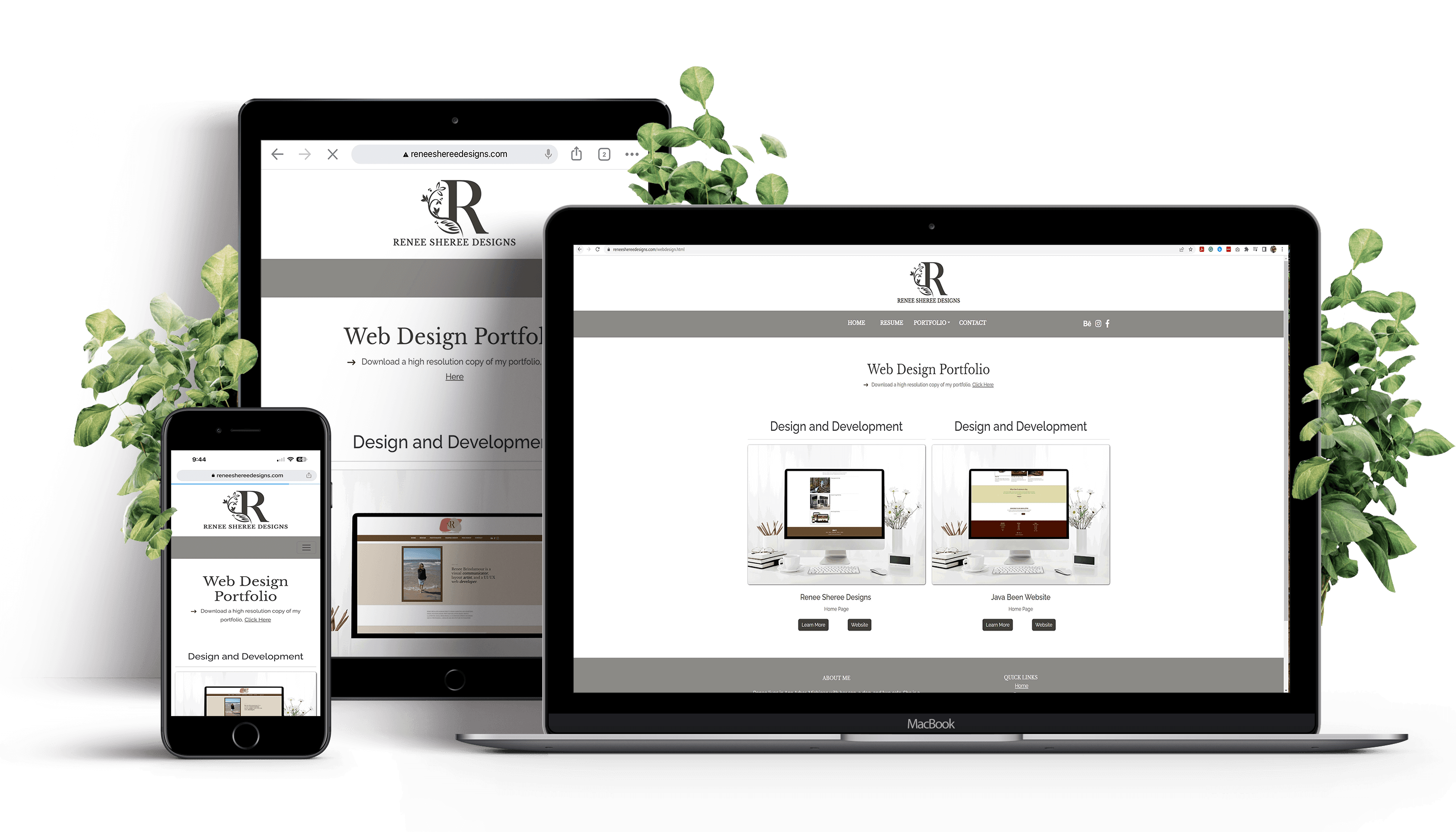 renee sheree designs web design